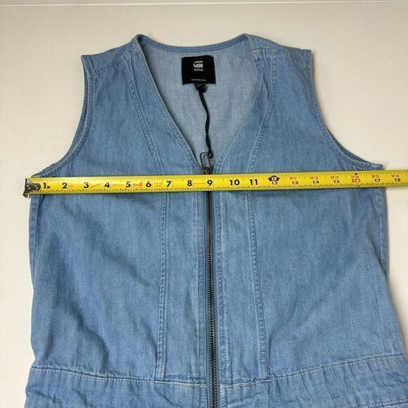 G STAR RAW Utility loose dungaree jumpsuit size M sleeveless light blue - Picture 11 of 16